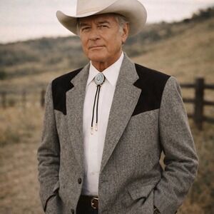 TAOS COUNTRY Mens Gray 100% Wool Tweed Western Cowboy Blazer Sport Jacket 46